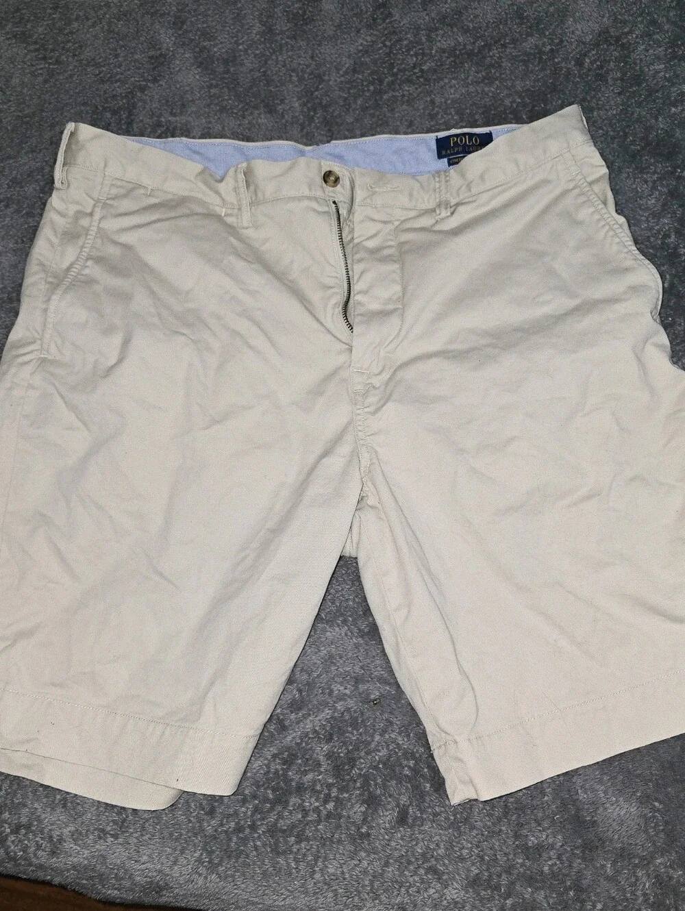 Ralph Lauren Men’s Cream Flat-Front Chino Shorts